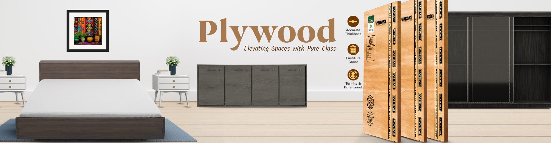 Premium quality high-class plywoods for elevated spaces - Patidar Doors, the best plywood manufacturers in India